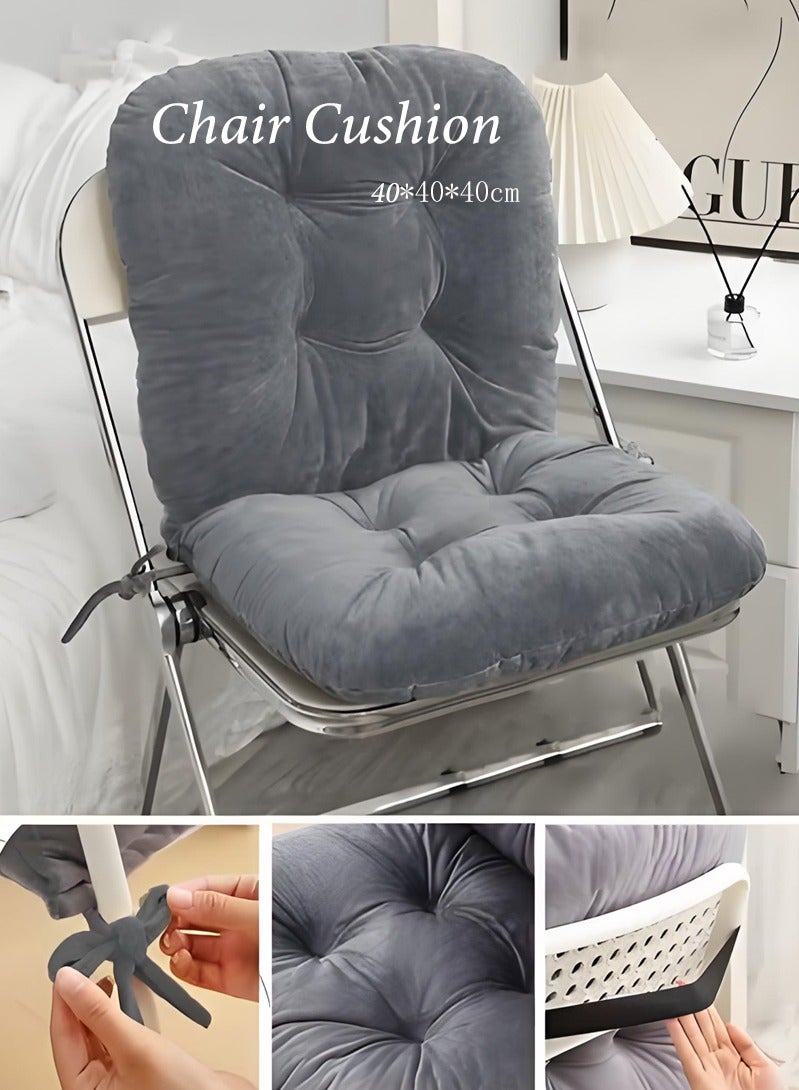 كيوومي وسادة كرسي مريحة لكرسي المكتب، وسادة مقعد بلونين مع شريط تثبيت، وسادة مقعد واحدة، وسادة مقعد غير قابلة للانزلاق للظهر والاسترخاء في الهواء الطلق، وسادة فناء للحديقة للمنزل والمكتب - Image 1